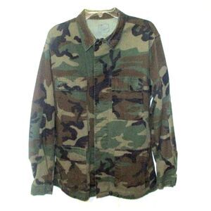 Vintge Combat Woodland Camouflage Field Jacket Mens size M Long US Military Army